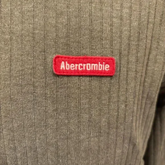 Abercrombie & Fitch Mens Vtg. Green Ribbed Long Sleeve Shirt 100% cotton Size M. - Picture 4 of 5